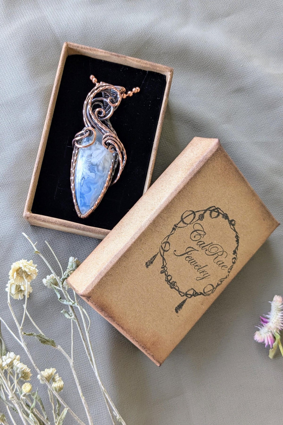 Raw Copper Agate Pendant: Cloud Swirl Design