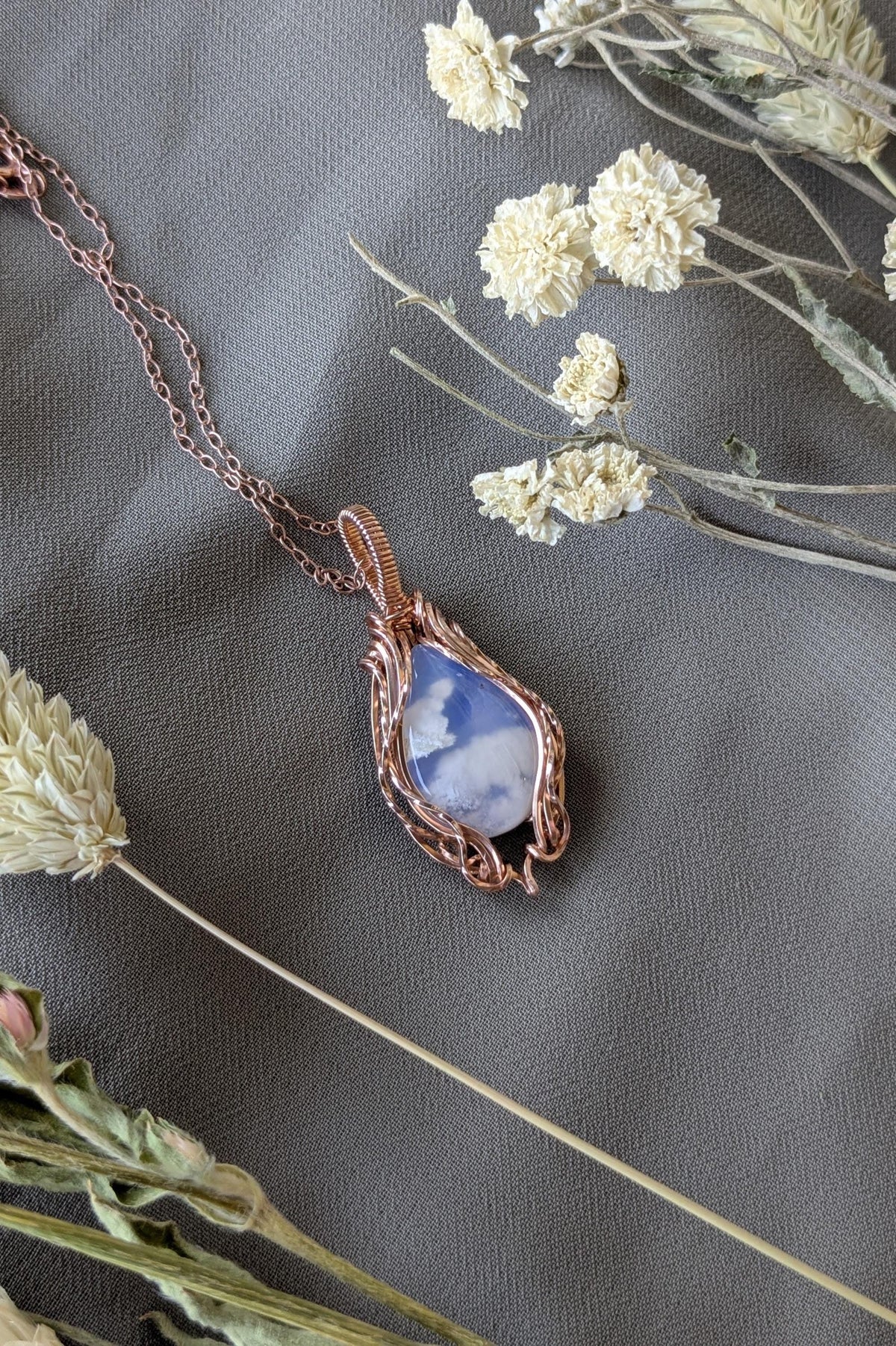Rose Gold Filled Agate Cloud Necklace