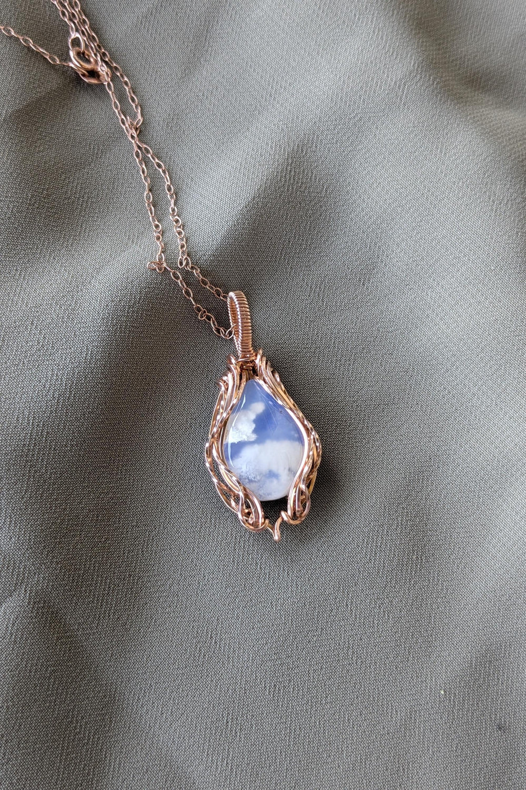 Rose Gold Filled Agate Cloud Necklace