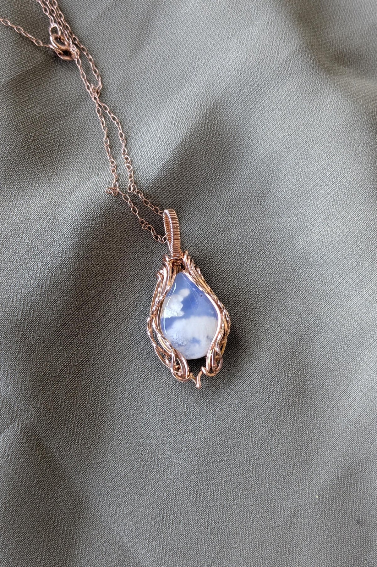 Rose Gold Filled Agate Cloud Necklace