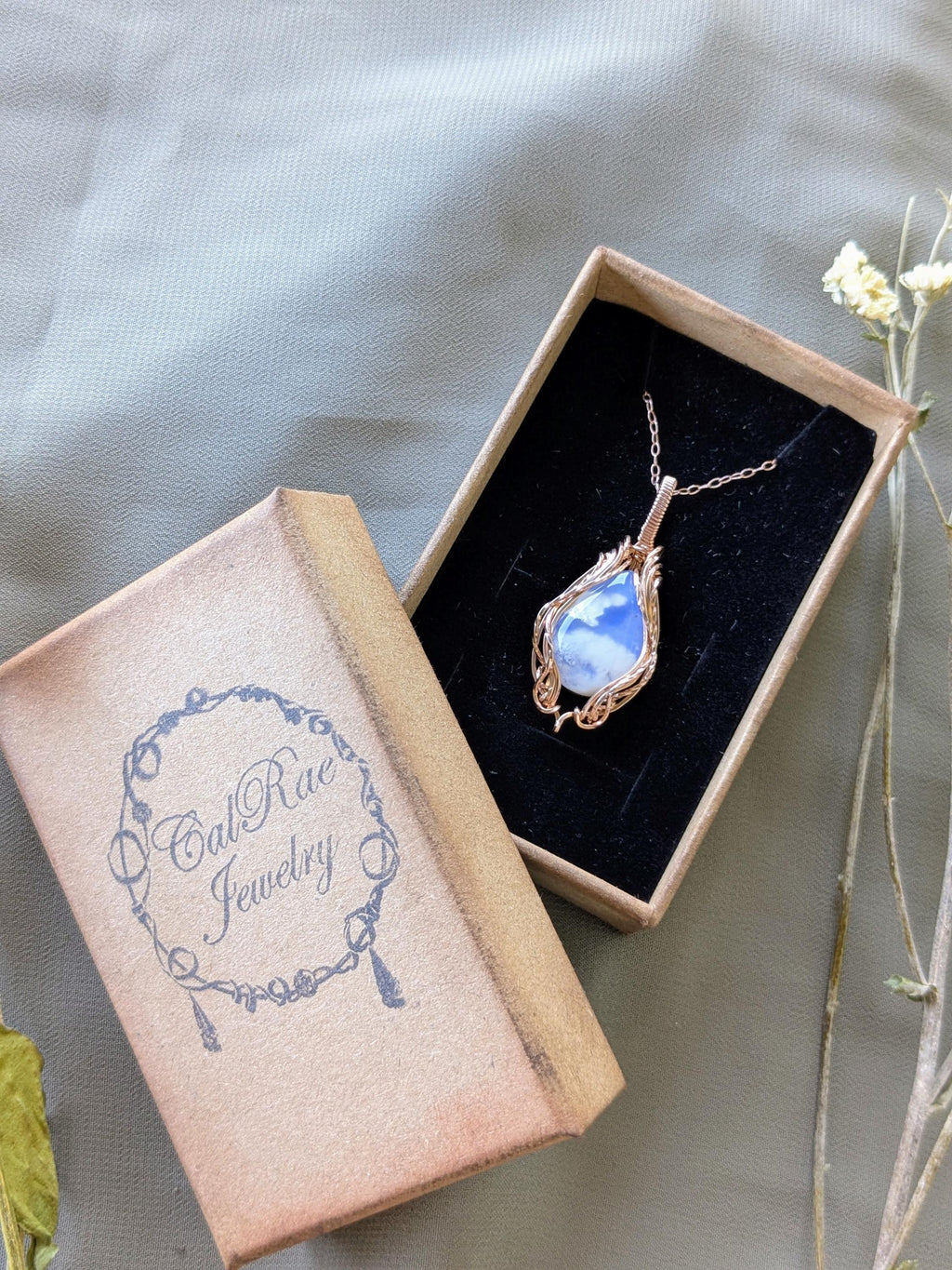 Rose Gold Filled Agate Cloud Necklace