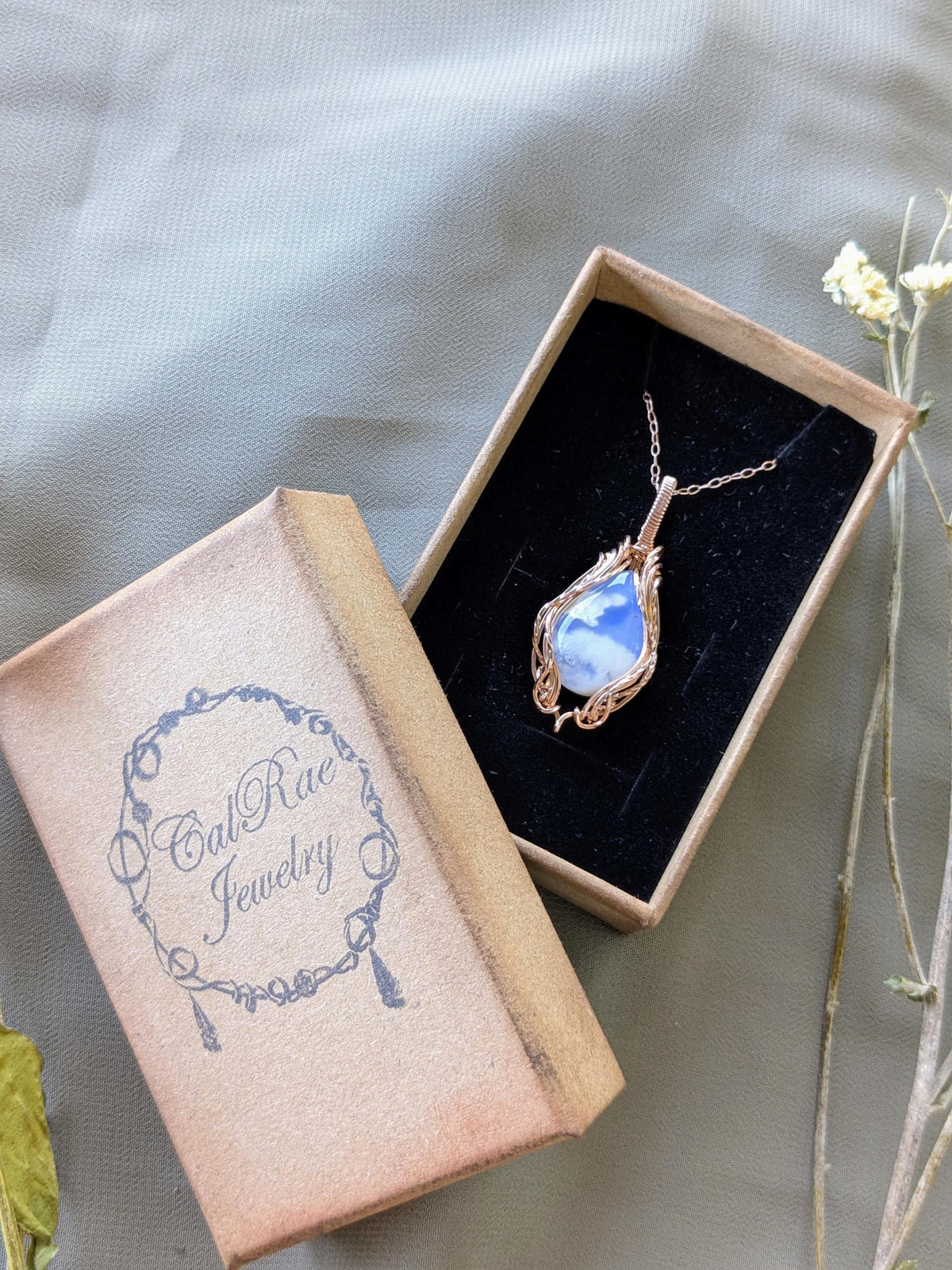 Rose Gold Filled Agate Cloud Necklace