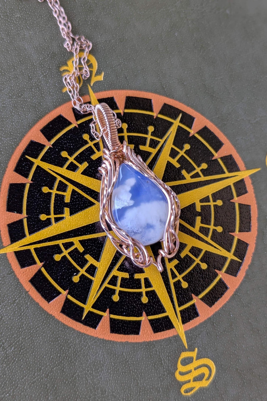 Rose Gold Filled Agate Cloud Necklace