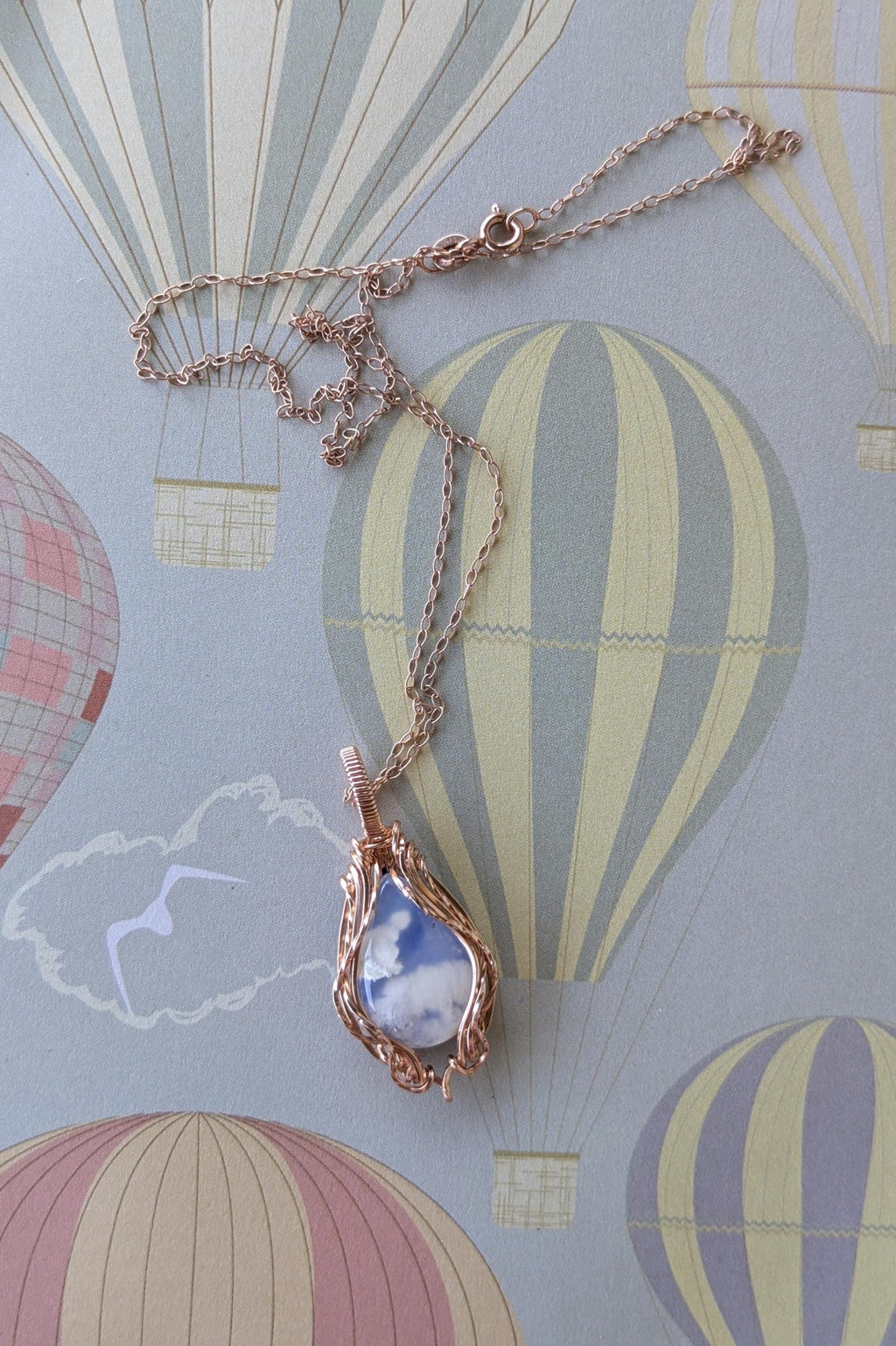 Rose Gold Filled Agate Cloud Necklace