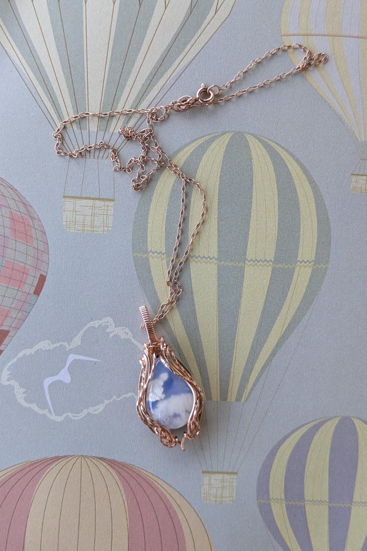 Rose Gold Filled Agate Cloud Necklace
