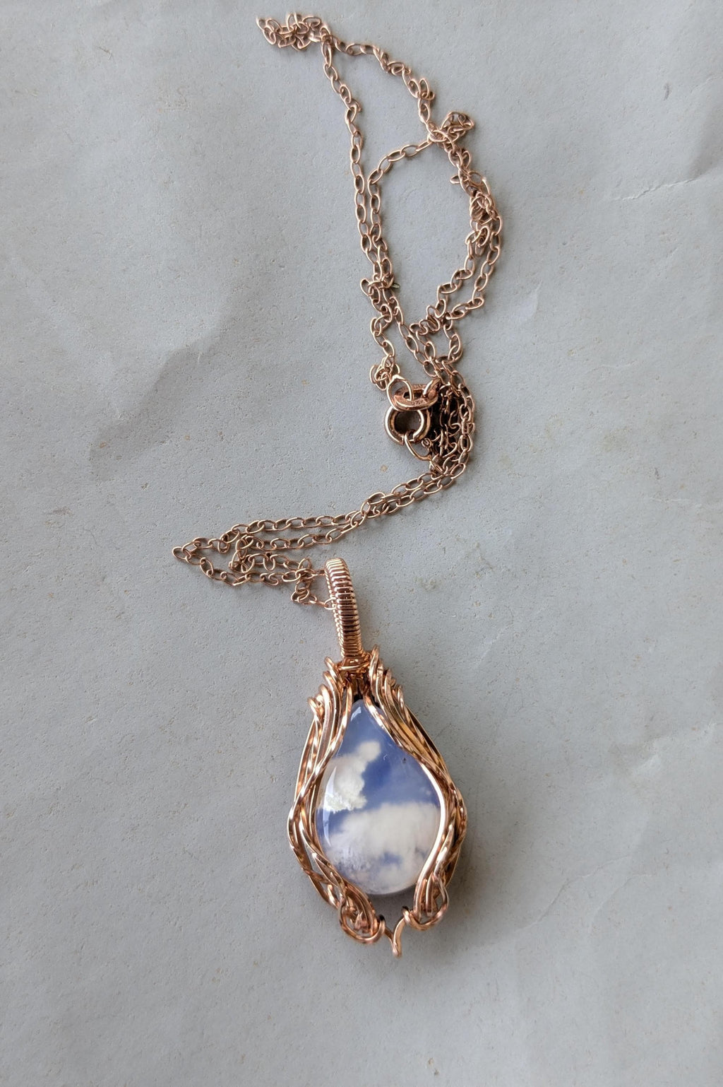 Rose Gold Filled Agate Cloud Necklace
