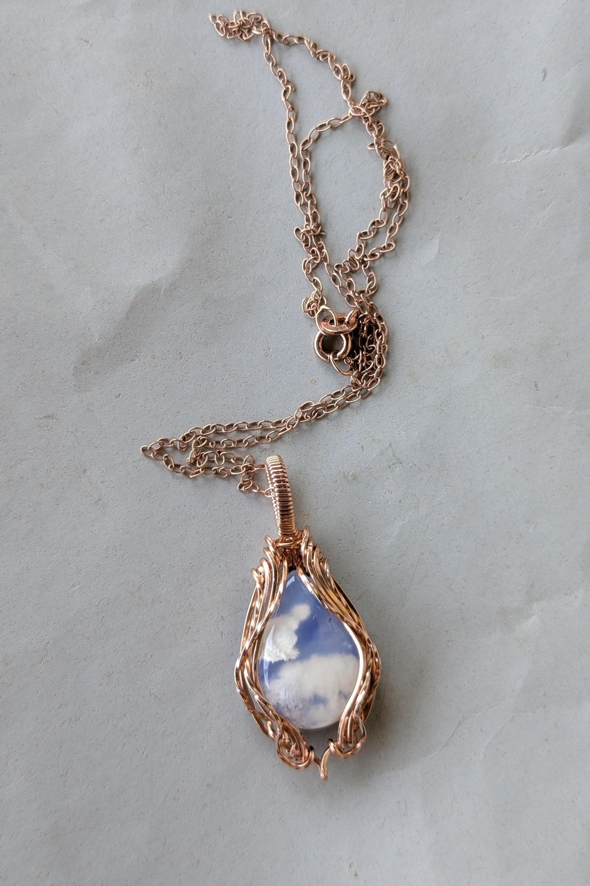 Rose Gold Filled Agate Cloud Necklace