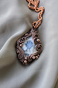 Copper Wire Agate Pendant: Swirling Wind Collage