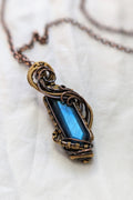 Elvish-Dwarvish Fusion Wire Wrap Necklace with Copper, Bronze, and Labradorite