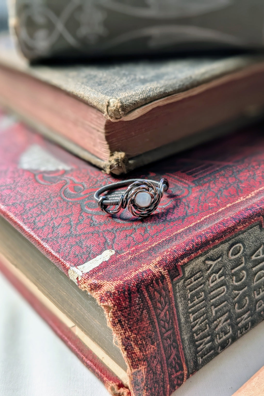 Copper and Ethiopian Opal Wire Wrap Ring