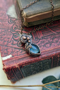 Teal Fluorite and Copper Wire Wrap Necklace
