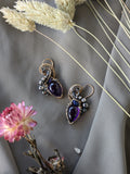 Amethyst and Opal, Sterling Silver and Gold Filled Earrings