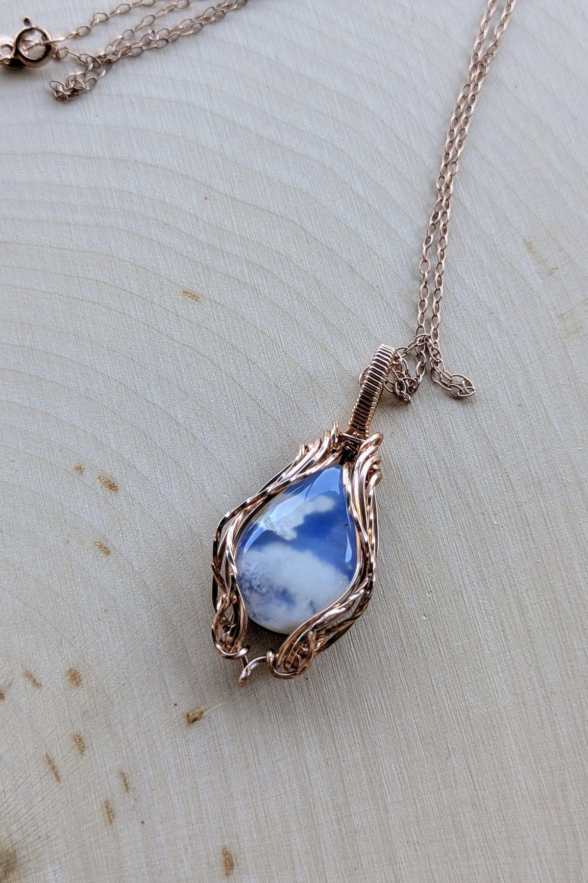 Rose Gold Filled Agate Cloud Necklace