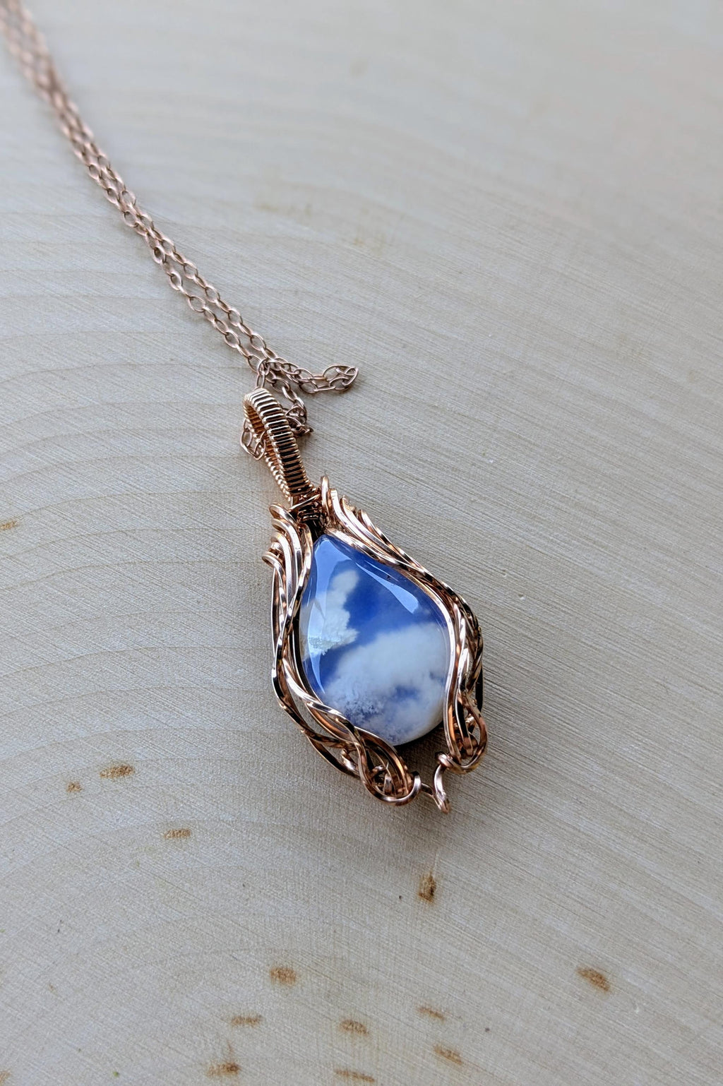 Rose Gold Filled Agate Cloud Necklace