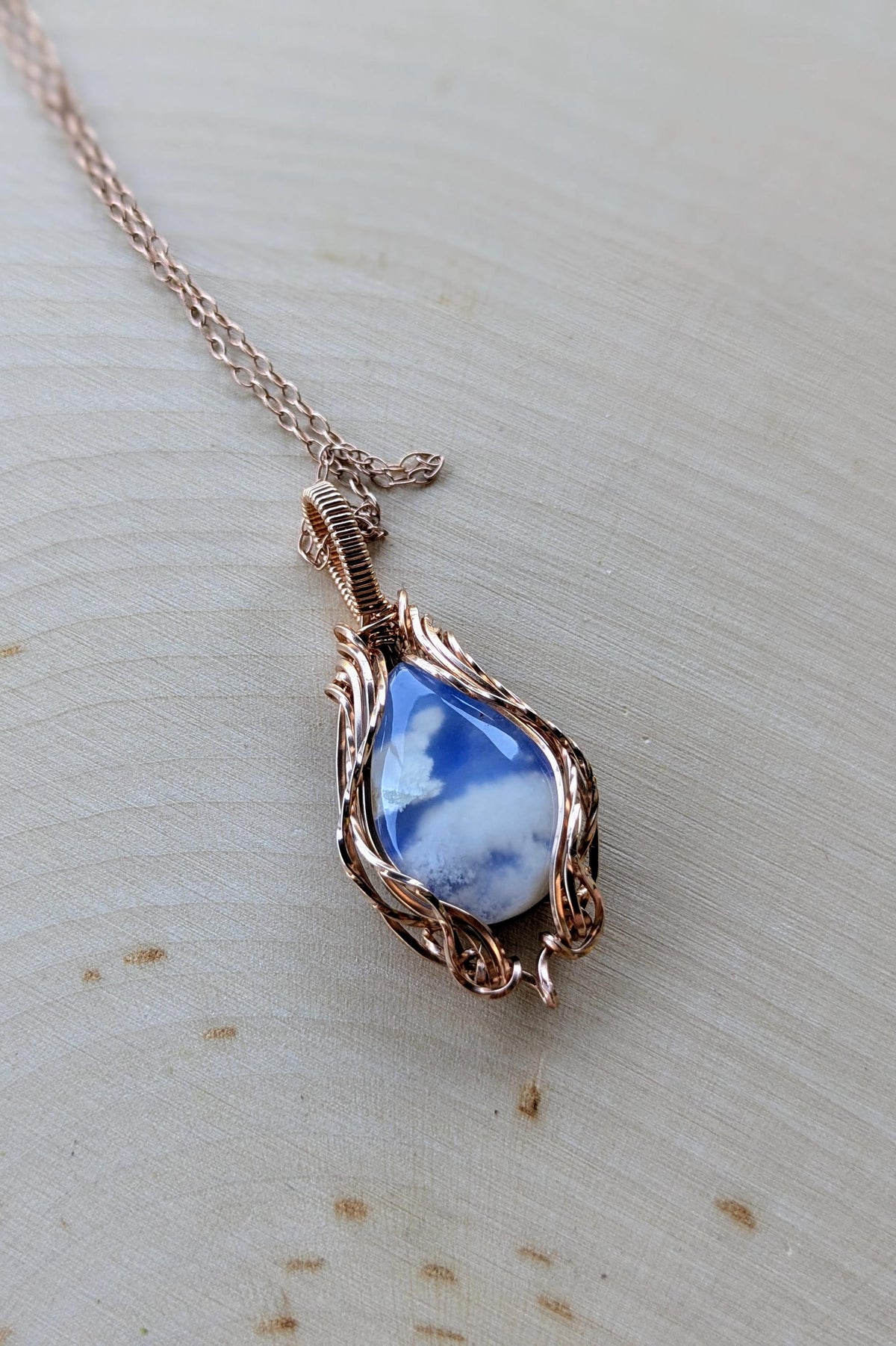 Rose Gold Filled Agate Cloud Necklace