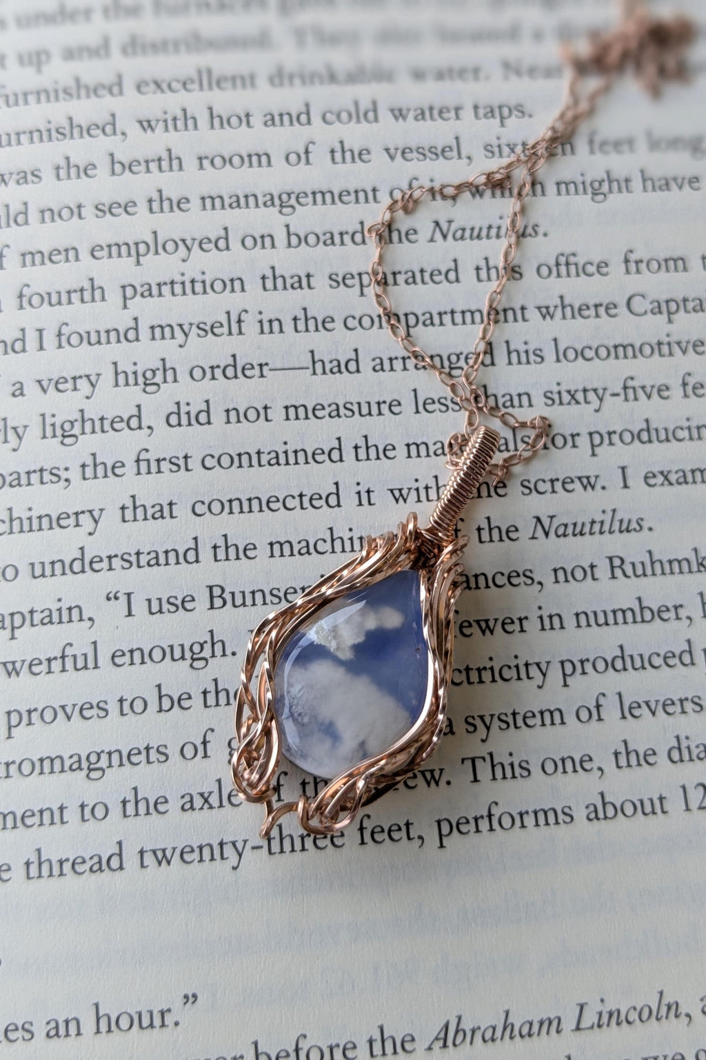 Rose Gold Filled Agate Cloud Necklace