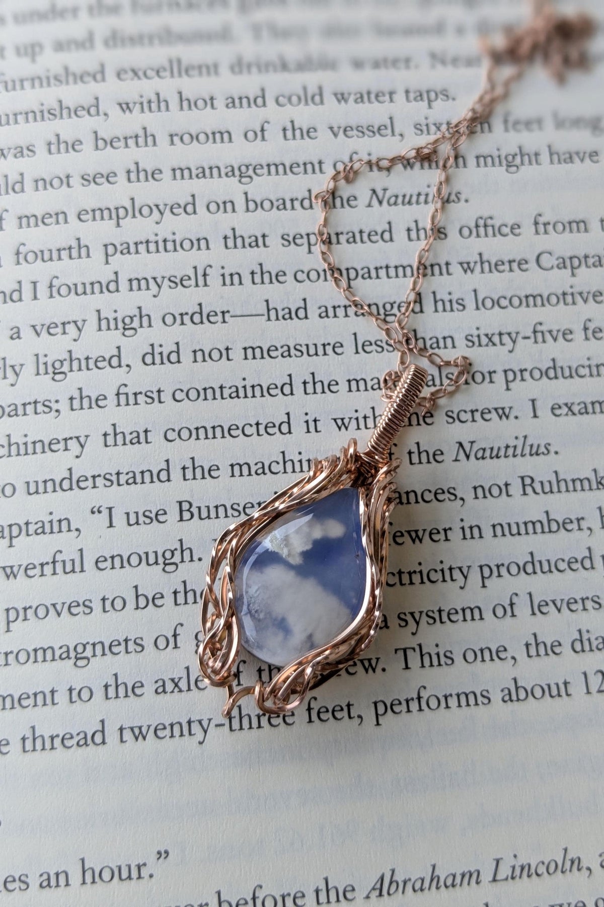 Rose Gold Filled Agate Cloud Necklace