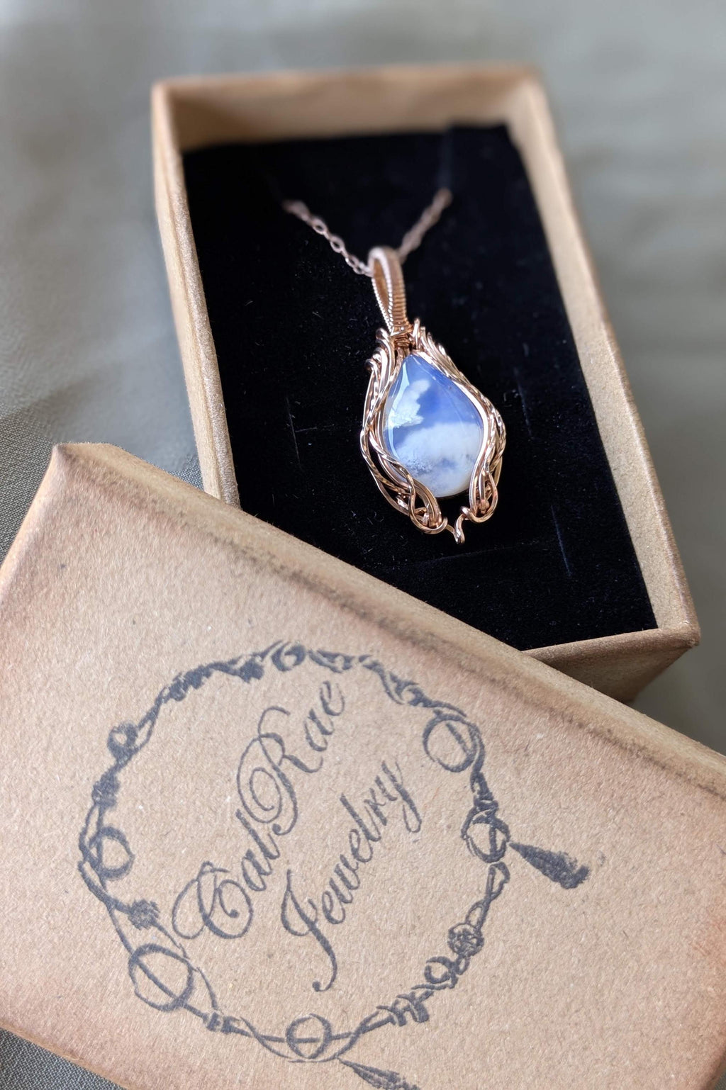 Rose Gold Filled Agate Cloud Necklace